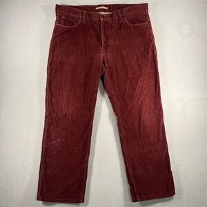 L.L.Bean Standard Fit Corduroy Pants Burgundy Men's 38W 29IN
